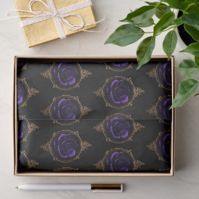 Papier Mousseline Goth Purple Rose  (Cadeau)