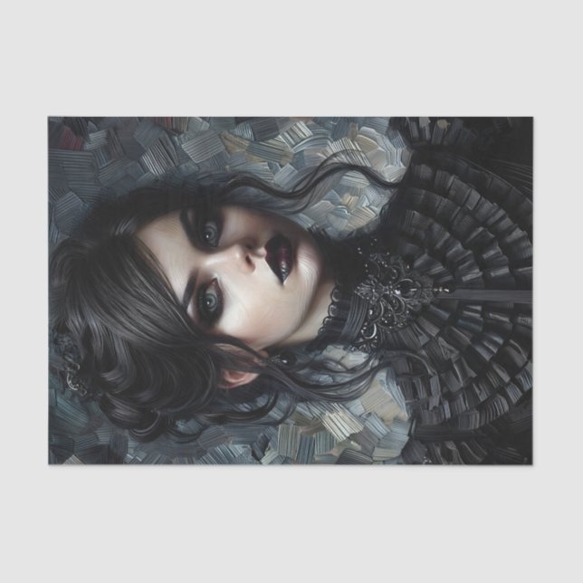 Papier Mousseline Goth Victorian Femme En Noir (Recto)