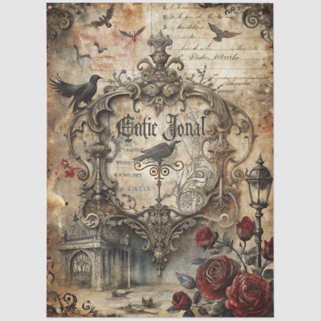 Papier Mousseline Gothic Junk Journal Series Design 16 (Recto)