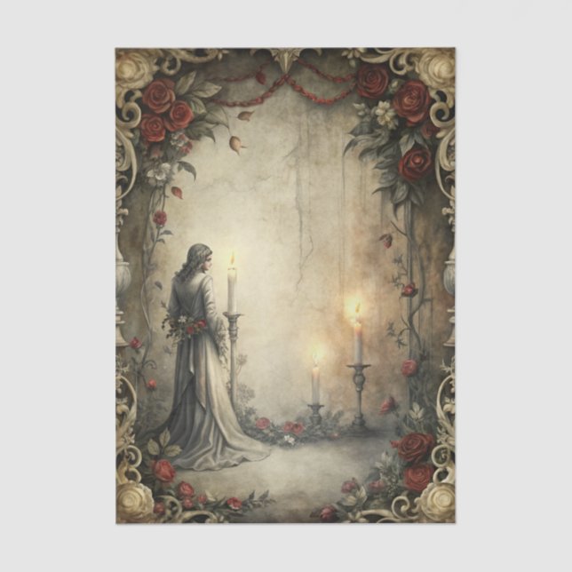 Papier Mousseline Gothic Romance Decoupage (Recto)