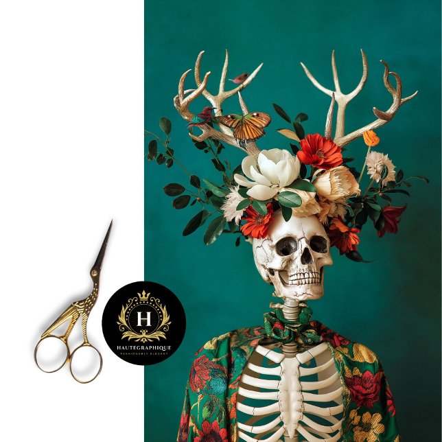 Papier Mousseline Gothique Antlers Unique Skeleton Skull Découpage (Créateur téléchargé)