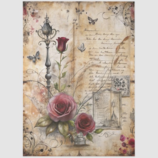 Papier Mousseline Gothique Junk Journal Series Design 3 (Recto)