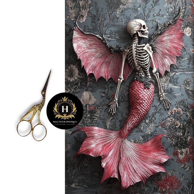 Papier Mousseline Gothique Vampire Skeleton Mermaid Skull Decoupage (Créateur téléchargé)