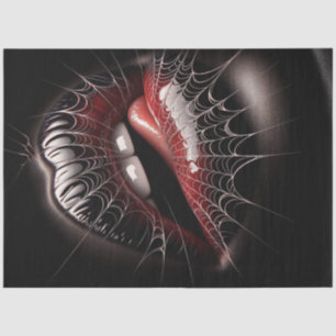 Papier Mousseline Gothique Webbed Bitten Lips Art Découpage