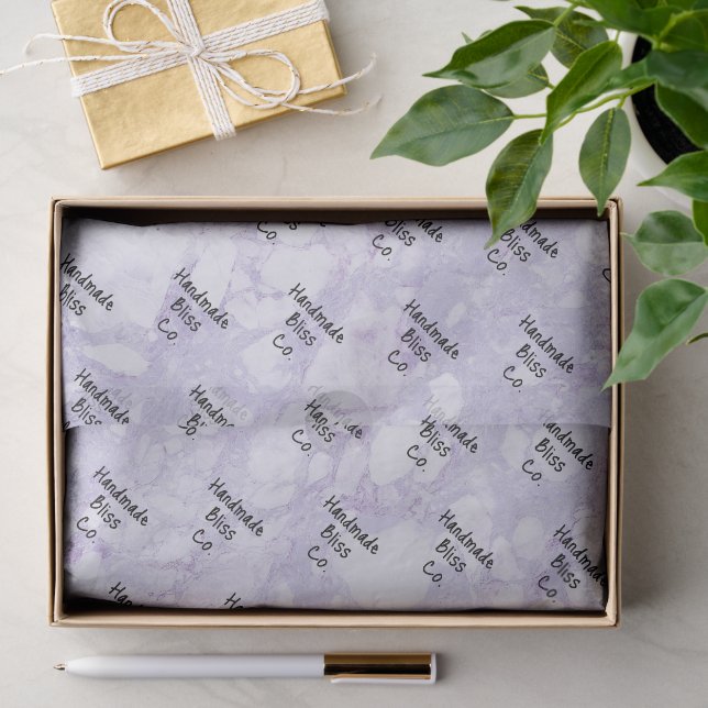 Papier Mousseline Goutte de marbre violet doux (Cadeau)