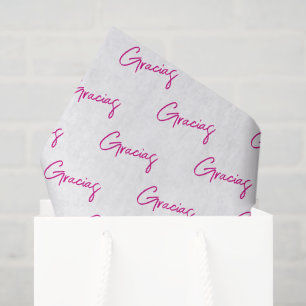 Papier Mousseline Gracias minima rose chaud script Custom Business