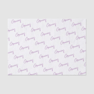 Papier Mousseline Gracias Minimal Puprle Script Custom Business