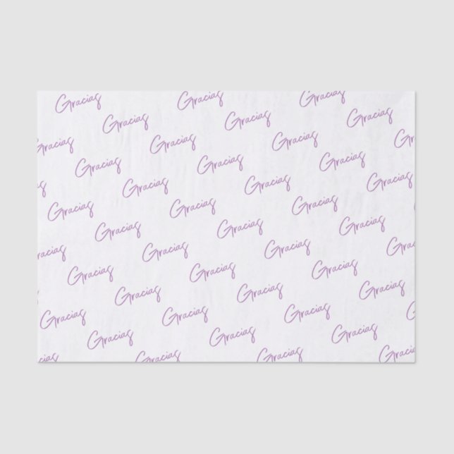 Papier Mousseline Gracias Minimal Puprle Script Custom Business (Recto)
