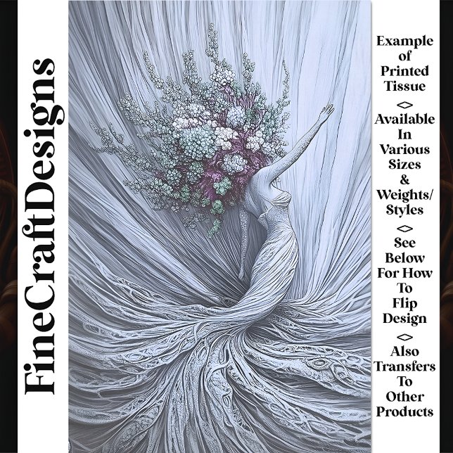 Papier Mousseline Gracity Golden Woman Floral Crown W3 Découpage (Créateur téléchargé)