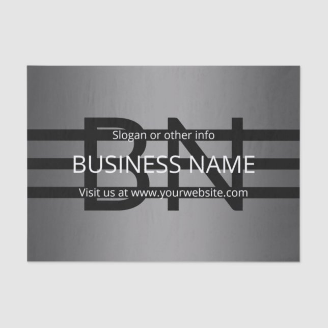 Papier Mousseline Gradient gris moderne et bandes noires horizontale (Recto)