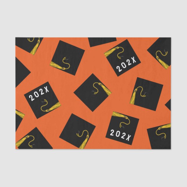 Papier Mousseline Graduation 2025 Orange (Recto)