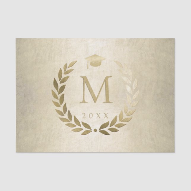 Papier Mousseline Graduation Gold Laurel Wreath Class of 2023 (Recto)