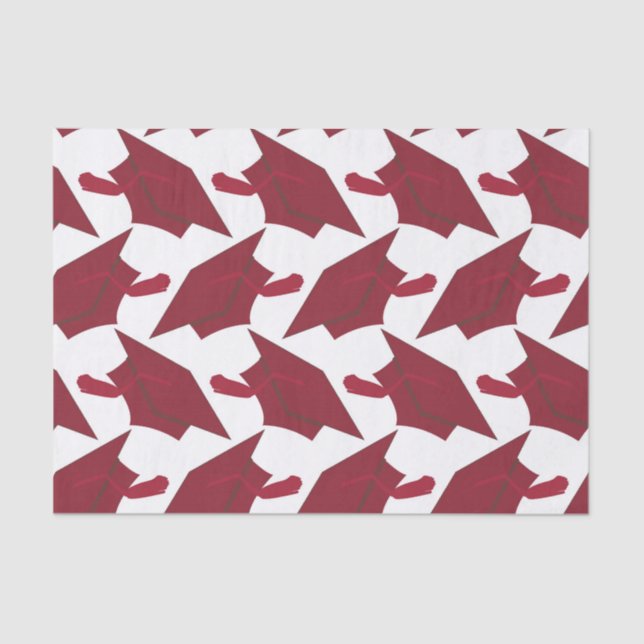 Papier Mousseline Gradué Burgundy et White Congrats (Recto)