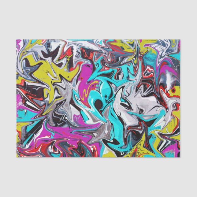 Papier Mousseline Graffiti Abstrait  (Recto)