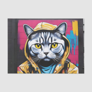 Papier Mousseline Graffiti Adventure of a Scottish Fold