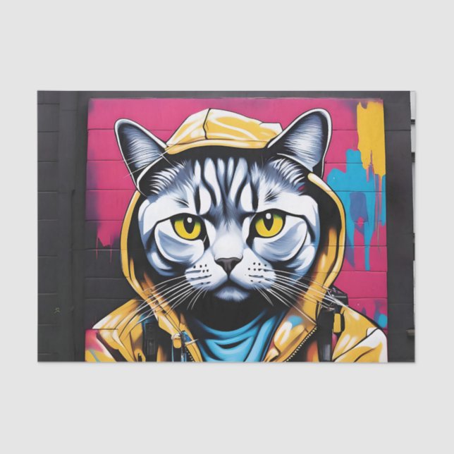 Papier Mousseline Graffiti Adventure of a Scottish Fold (Recto)