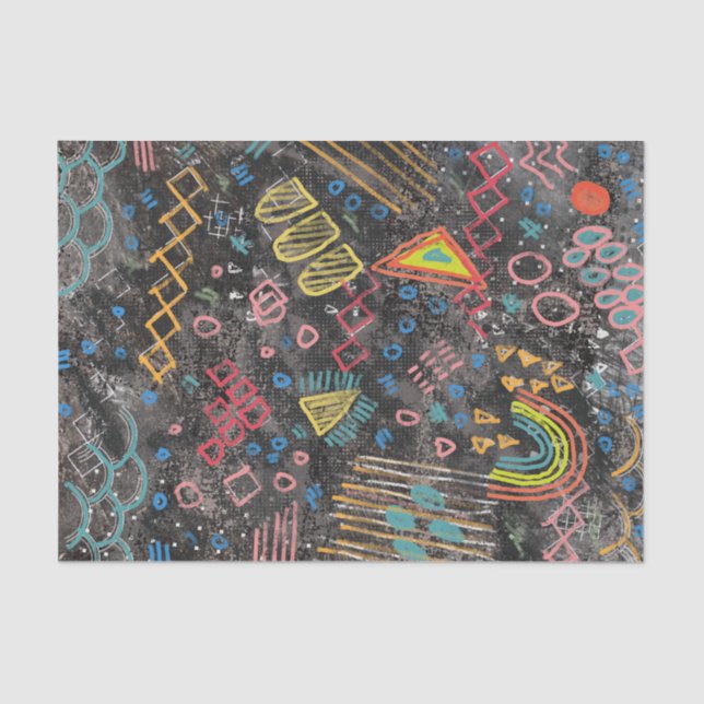 Papier Mousseline Graffiti Art Rainbow Chalkboard Découpage Abstrait (Recto)