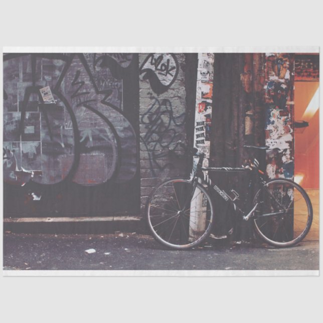 Papier Mousseline Graffiti Bike Urban 20 Découpage Tissu Papier (Recto)