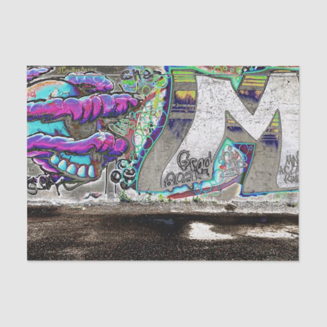 Papier Mousseline Graffiti Cool Urban Street Grunge Wall Art (Recto)