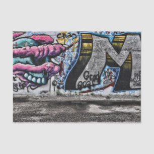 Papier Mousseline Graffiti Gris rose Urbain rue Bracelet Art Mur