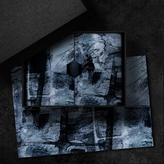 Papier Mousseline Graffiti peint Grunge | Dark Navy et Denim Blue