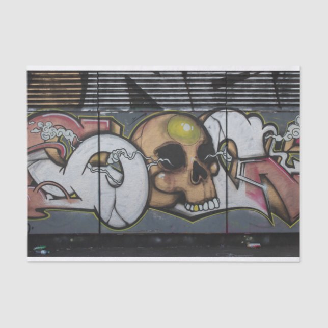 Papier Mousseline Graffiti Skull (Recto)