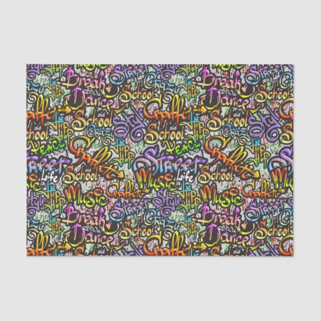 Papier Mousseline graffiti vieux skool Découpage (Recto)