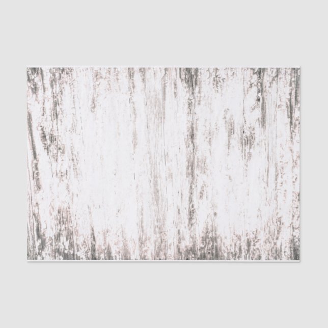 Papier Mousseline Grain de bois Blanc rustique Pays Texture Découpag (Recto)