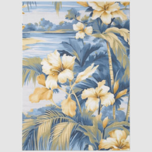 Papier Mousseline Grand bleu Pastel Ocean View Découpage