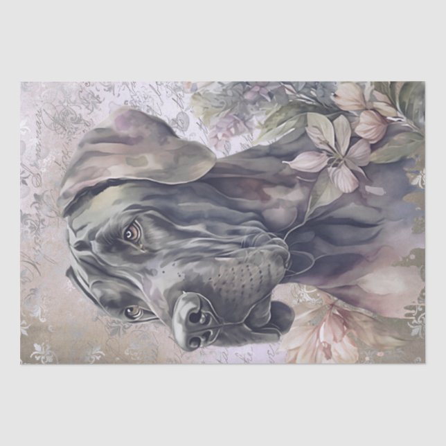 Papier Mousseline Grand Danse Floral Chien (Recto)