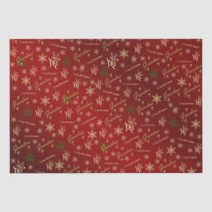 Papier Mousseline grand-mère joyeux texte de noël en rouge et or