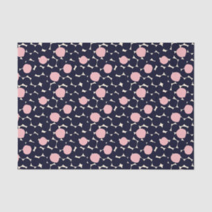 Papier Mousseline Grand motif de point bleu et rose