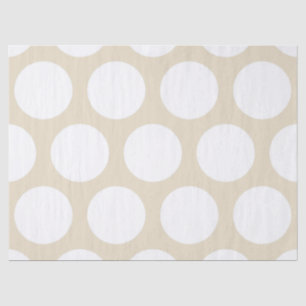 Papier Mousseline Grand motif de pois : Beige
