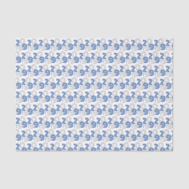Papier Mousseline Grand nombre de Blue Retro Classe de (Recto)