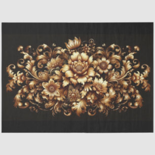 Papier Mousseline Grand or extra sur la Découpage florale baroque no