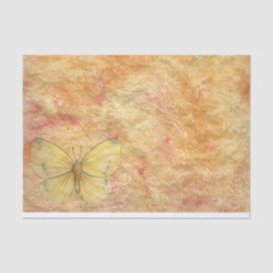 Papier Mousseline Grand Papillon jaune rose Arrière - plan or clair