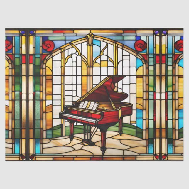 Papier Mousseline Grand piano Faux en verre tendu pour l'artisanat d (Recto)