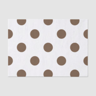 Papier Mousseline Grand pois - café sur le blanc