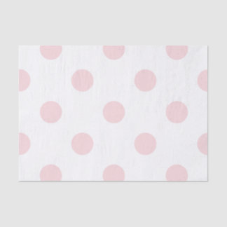 Papier Mousseline Grand pois - pâlissez - rose sur le blanc