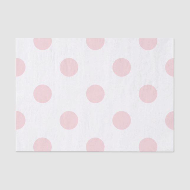 Papier Mousseline Grand pois - pâlissez - rose sur le blanc (Recto)