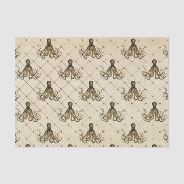 Papier Mousseline Grand poulpe vintage (Recto)