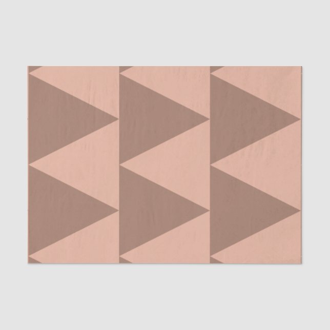 Papier Mousseline Grand Triangles géométriques Mocha Mousse Dusty ro (Recto)