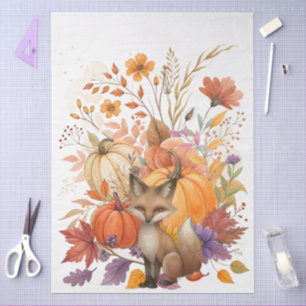 Papier Mousseline Grande aquarelle Chute Fleur sauvage Citrouilles &