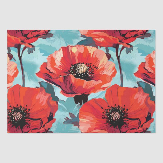 Papier Mousseline Grande fleur de coquelicot (Recto)