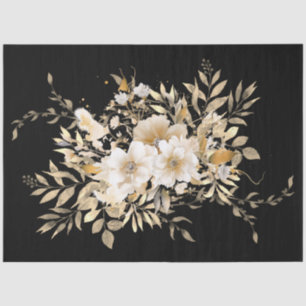 Papier Mousseline Grande florale en bronze doré sur la découpage noi
