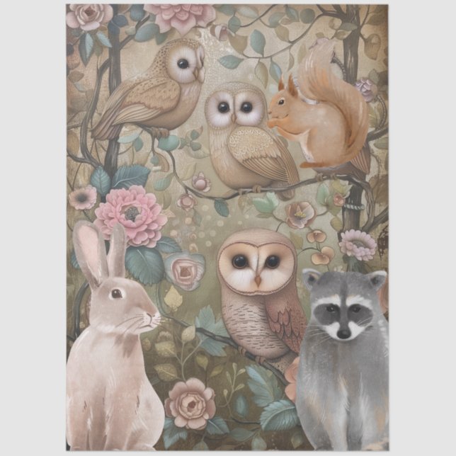 Papier Mousseline Grande Forêt Boisée Créations Florale Découpage (Recto)