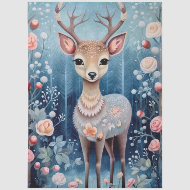 Papier Mousseline Grande Forêt Forestière Faune & Flore Découpage (Recto)