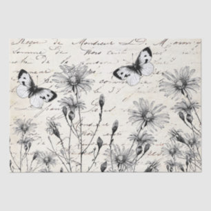Papier Mousseline GRANDE page de découpage de papillon Fleur sauvage