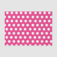 Grande Pointe Polka Moyenne Blanche Et Rose Chaud
