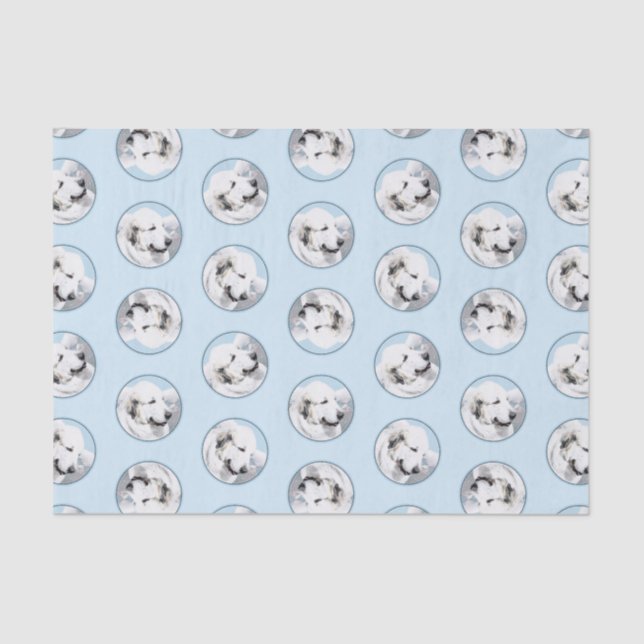 Papier Mousseline Grande Pyrénées Peinture Blanc Original Animal de  (Recto)